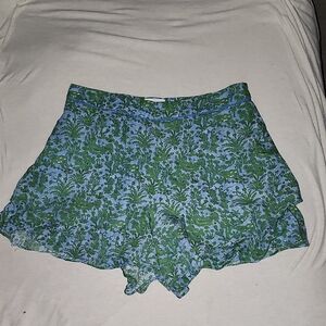Anthropologie Ettitwa Green and Blue High Waist Shorts Size S